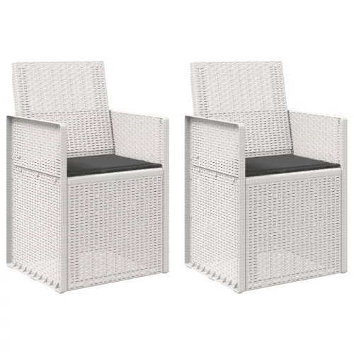  Kerti étkező székek 2 pcs Fehér és Antracitszürke PP
