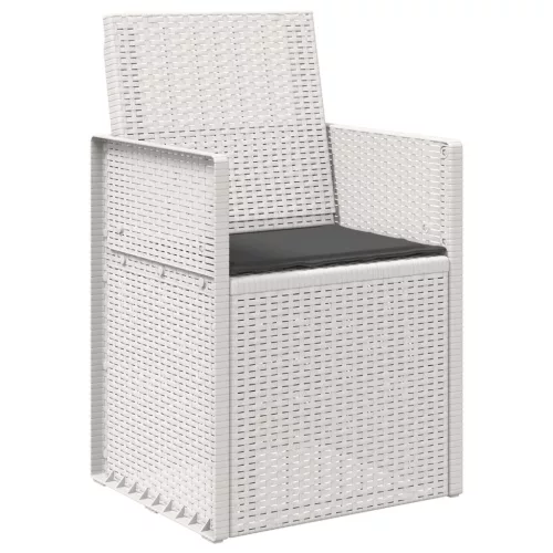  Kerti étkező székek 2 pcs Fehér és Antracitszürke PP