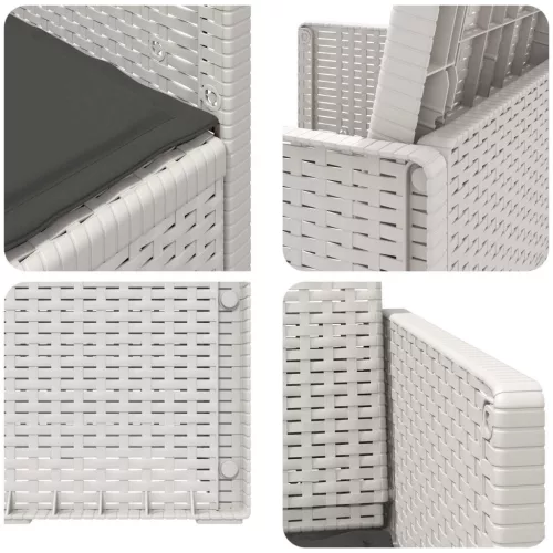  Kerti étkező székek 2 pcs Fehér és Antracitszürke PP