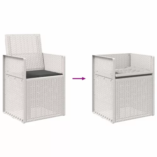  Kerti étkező székek 2 pcs Fehér és Antracitszürke PP