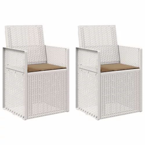  Kerti étkező székek 2 pcs Fehér és Tópszínú PP