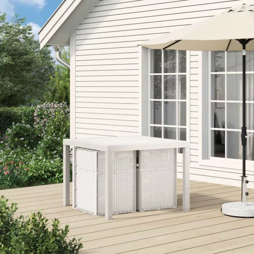  Kerti étkező székek 2 pcs Fehér és Tópszínú PP