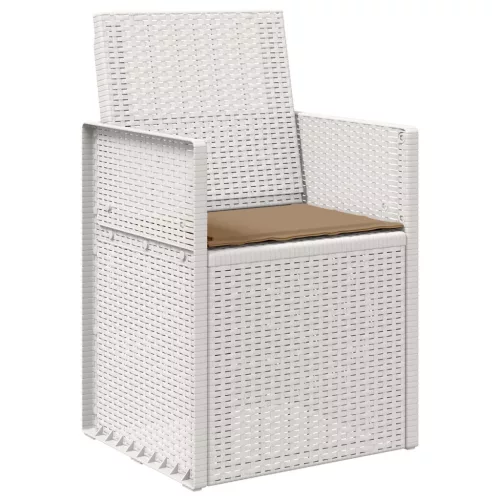  Kerti étkező székek 2 pcs Fehér és Tópszínú PP