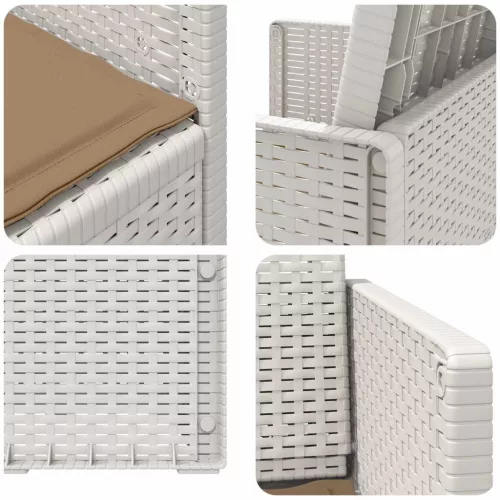  Kerti étkező székek 2 pcs Fehér és Tópszínú PP