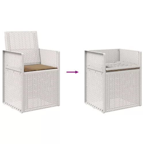  Kerti étkező székek 2 pcs Fehér és Tópszínú PP