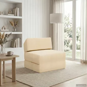    Összecsukható kanapéágy Krémszínű 60 x 70 x 41 cm Szövet