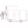  Pavilon 3 x 3 m Burgundi Poliészter és acél 190 gsm