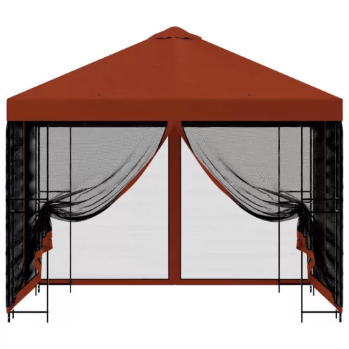  Kerti pavilon oldalfalakkal 3 x 3 m Terrakotta