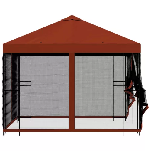  Kerti pavilon oldalfalakkal 3 x 3 m Terrakotta