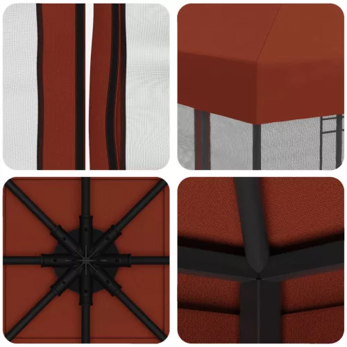  Kerti pavilon oldalfalakkal 3 x 3 m Terrakotta