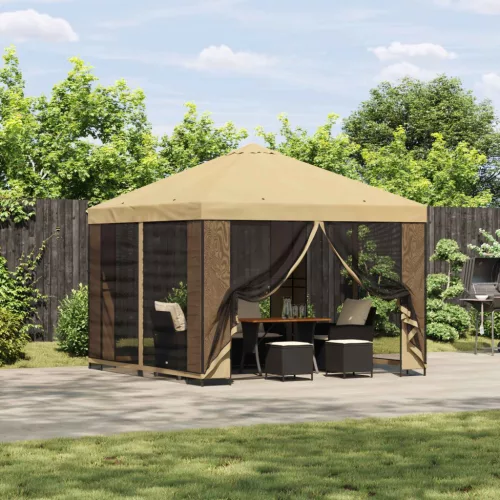  Pavilon 3 x 3 m Krémszínű Poliészter és acél 190