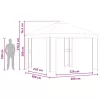  Pavilon 3 x 3 m Sárga Poliészter és acél 190