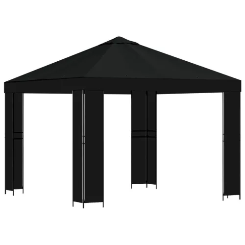  Pavilon 3 x 3 m Fekete Poliészter és acél 190