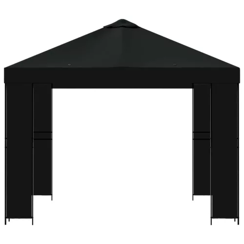  Pavilon 3 x 3 m Fekete Poliészter és acél 190