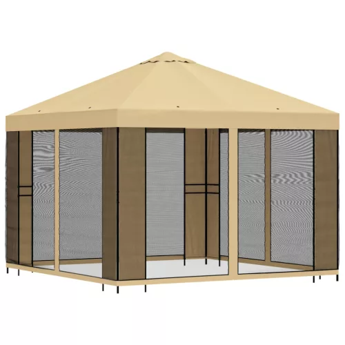  Kerti pavilon oldalfalakkal 3 x 3 m Krémszínű