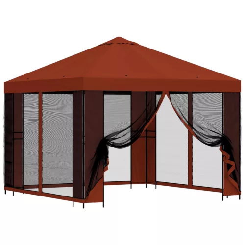  Kerti pavilon oldalfalakkal 3 x 3 m Terrakotta