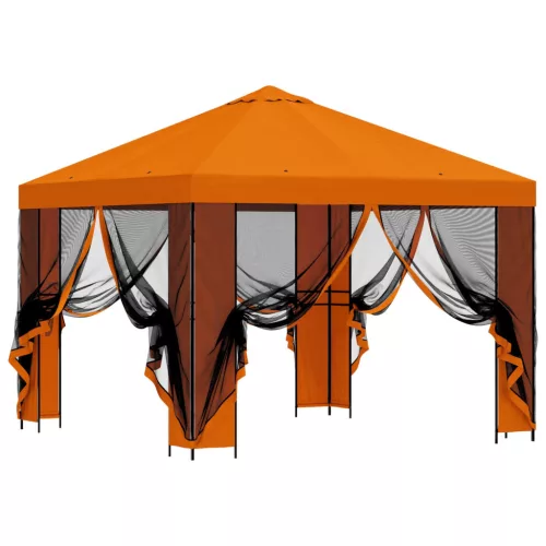  Kerti pavilon oldalfalakkal 3 x 3 m Narancssárga