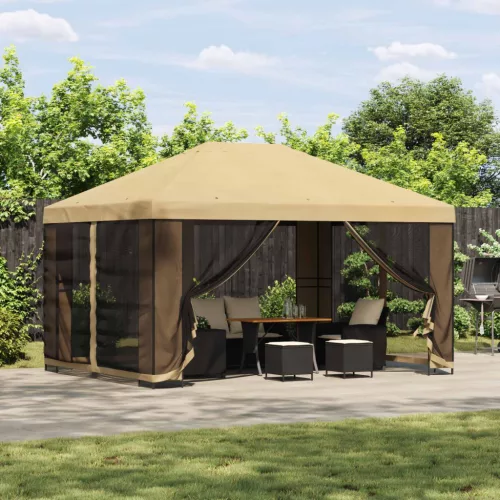  Pavilon 4 × 3 m Krémszínű Poliészter és acél 190