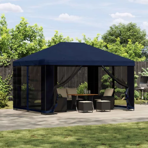  Pavilon 4 × 3 m Kék Poliészter és acél 190