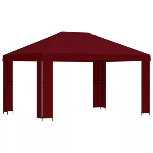  Pavilon 4 × 3 m Burgundi Poliészter és acél 190