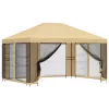  Kerti pavilon oldalfalakkal 4 × 3 m Krémszínű