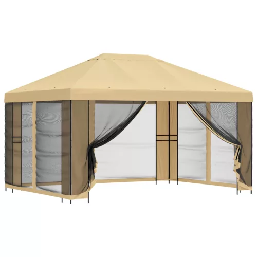  Kerti pavilon oldalfalakkal 4 × 3 m Krémszínű
