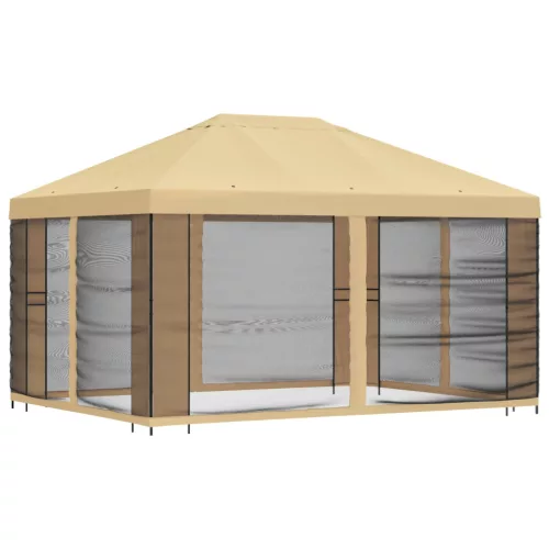  Kerti pavilon oldalfalakkal 4 × 3 m Krémszínű