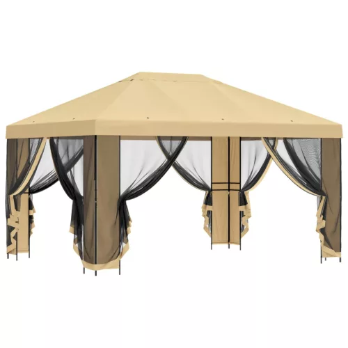  Kerti pavilon oldalfalakkal 4 × 3 m Krémszínű
