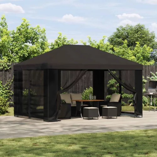  Kerti pavilon oldalfalakkal 4 × 3 m Antracitszürke