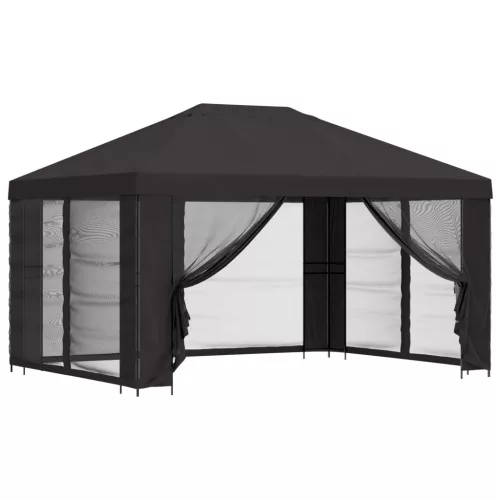  Kerti pavilon oldalfalakkal 4 × 3 m Antracitszürke