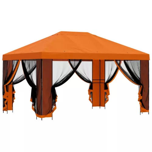  Kerti pavilon oldalfalakkal 4 × 3 m Narancssárga