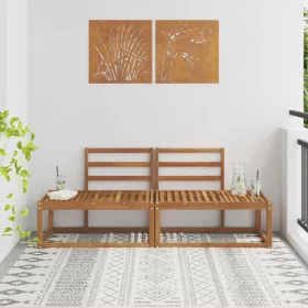    Kültéri végleges kanapé 2 Darab Természetes 182,5 x 63 x 73 cm