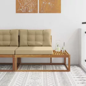    Kültéri végkanapé Természetes 115 x 83 x 73 cm Tömör Akácfa