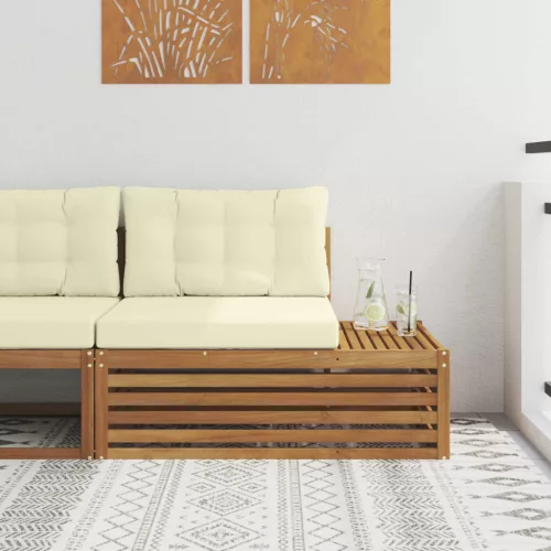  Kültéri végkanapé Természetes 115 x 83 x 73 cm Tömör Akácfa