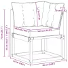  Kültéri Sarokkanapé Tömör akácfa és textilén szövet Természetes