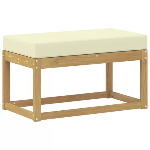  Kültéri Szék Pad párnával Fehér 80 x 43 x 45 cm Tömör Akácfa