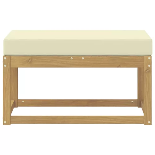  Kültéri Szék Pad párnával Fehér 80 x 43 x 45 cm Tömör Akácfa