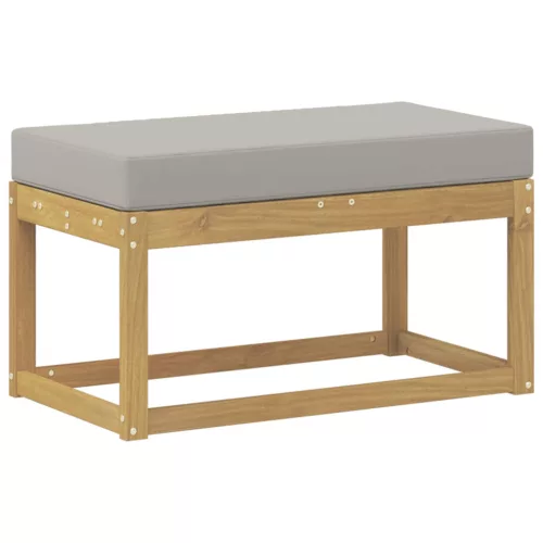  Kültéri Szék Pad párnával Fehér 80 x 43 x 45 cm Tömör Akácfa
