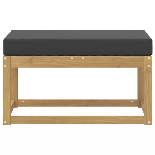  Kültéri Szék Pad párnával Fehér 80 x 43 x 45 cm Tömör Akácfa