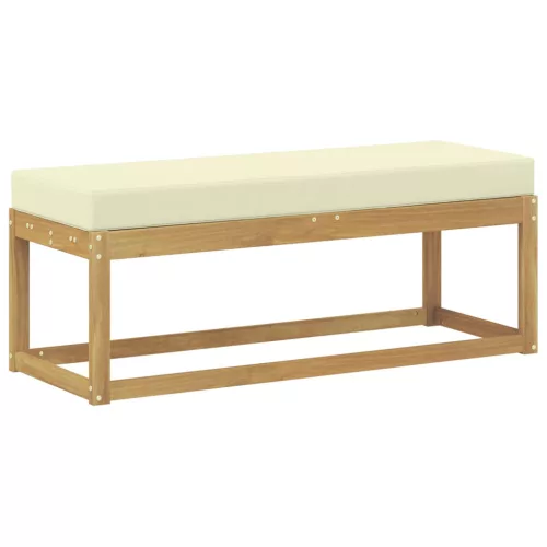  Kültéri Szék Pad párnával Fehér 115 x 43 x 45 cm Tömör Akácfa