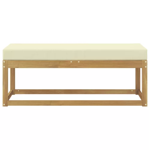  Kültéri Szék Pad párnával Fehér 115 x 43 x 45 cm Tömör Akácfa
