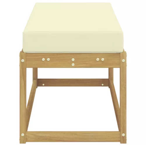  Kültéri Szék Pad párnával Fehér 115 x 43 x 45 cm Tömör Akácfa