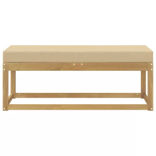  Kültéri Szék Pad párnával Fehér 115 x 43 x 45 cm Tömör Akácfa