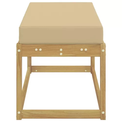 Kültéri Szék Pad párnával Fehér 115 x 43 x 45 cm Tömör Akácfa
