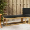  Kültéri Szék Pad párnával Fehér 115 x 43 x 45 cm Tömör Akácfa