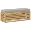  Kültéri Szék Pad párnával Fehér 115 x 43 x 45 cm Tömör Akácfa