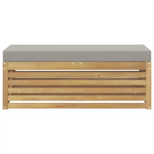  Kültéri Szék Pad párnával Fehér 115 x 43 x 45 cm Tömör Akácfa