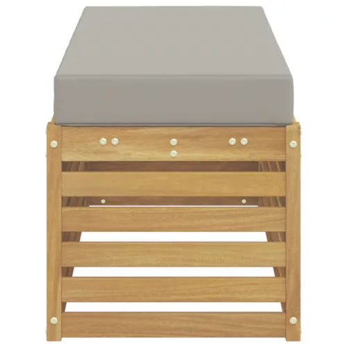  Kültéri Szék Pad párnával Fehér 115 x 43 x 45 cm Tömör Akácfa
