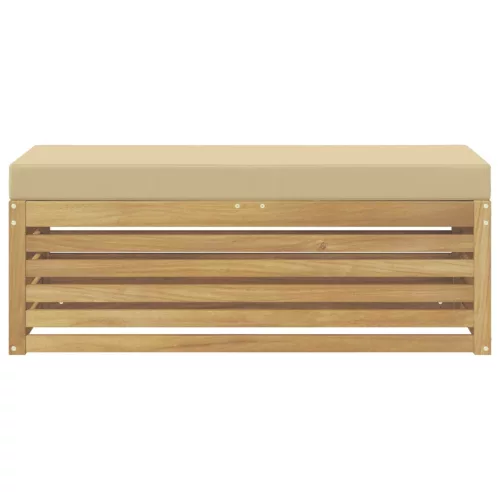  Kültéri Szék Pad párnával Fehér 115 x 43 x 45 cm Tömör Akácfa
