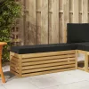  Kültéri Szék Pad párnával Fehér 115 x 43 x 45 cm Tömör Akácfa